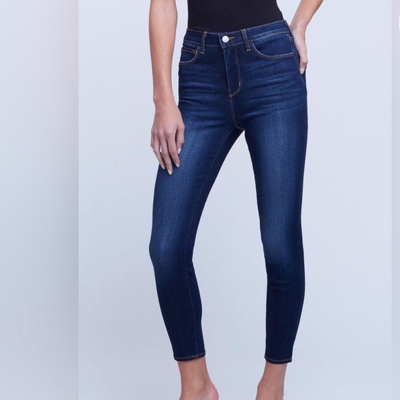 L’angence Margot Skinny Cropped Highrise Jeans In Baltic Blue size 27 - Picture 2 of 9